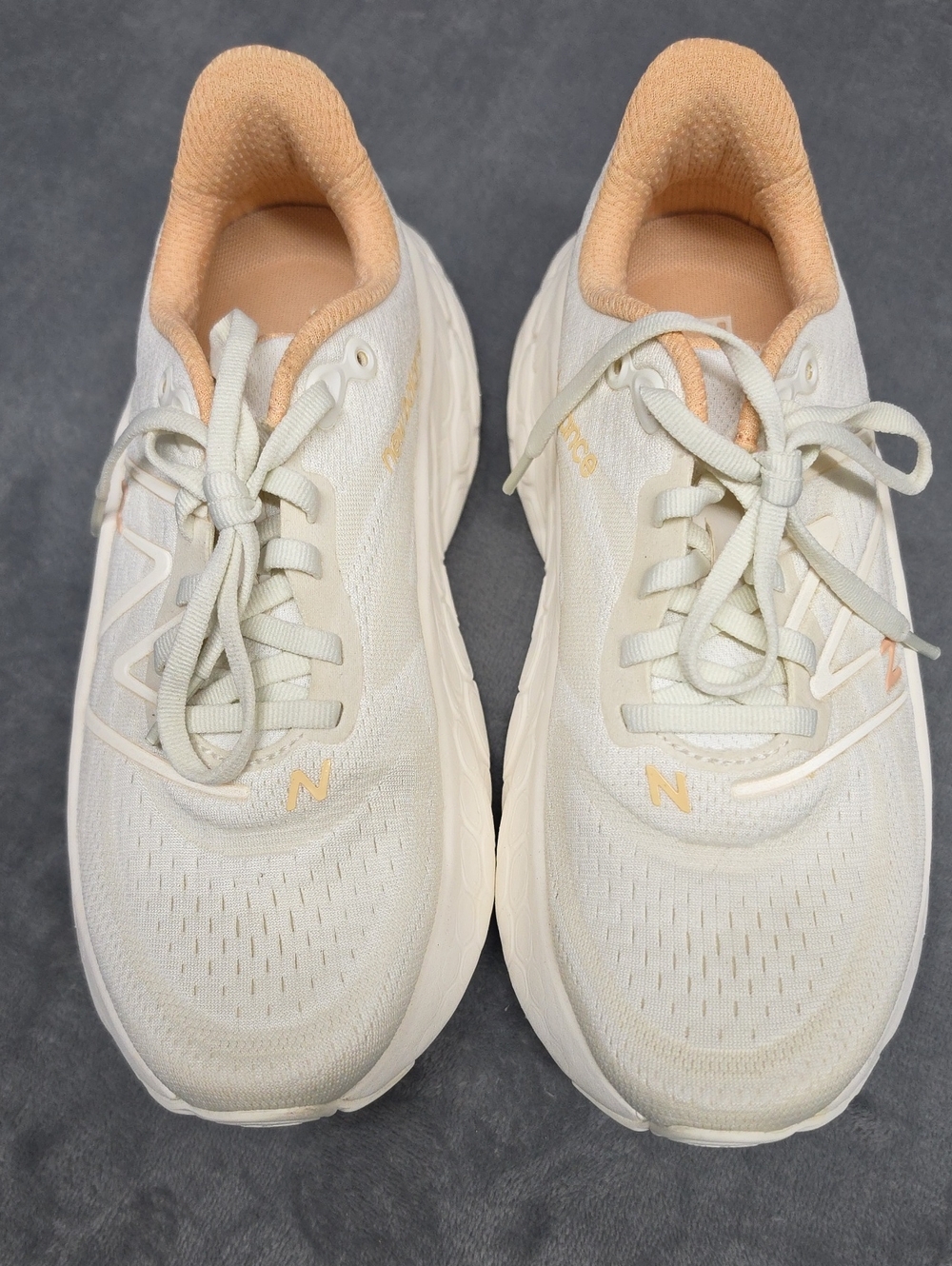 New Balance Fresh Foam X Women’s Cream & Peach Athletic Sneakers Workout SZ 7